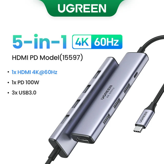 UGREEN ProHub 8K: 10-in-1 Dual HDMI USB-C Dock with 100W PD, RJ45, and USB 3.0 for MacBook