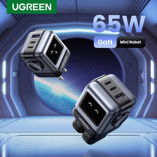 UGREEN 65W 30W GaN Charger Robot Design PD3.0 Fast Charger QC4.0 3.0 PPS