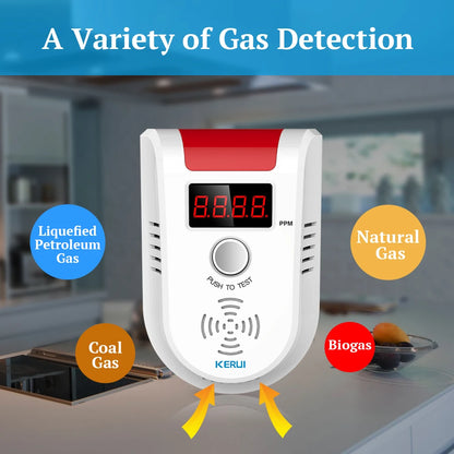 KERUI LPG GAS Detector Alarm Combustible Gas Detector For Home Alarm System