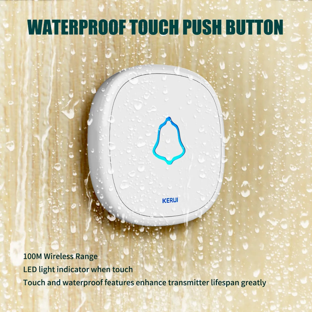 KERUI Waterproof Touch Doorbell Button Wireless SOS Emergency Button Alarm Accessories For KERUI Doorbel Alarm System