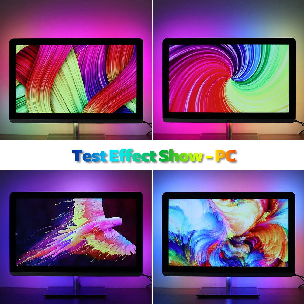 DIY Ambient USB LED TV & PC Backlight Kit - WS2812B Addressable RGB Strips (1-5m)