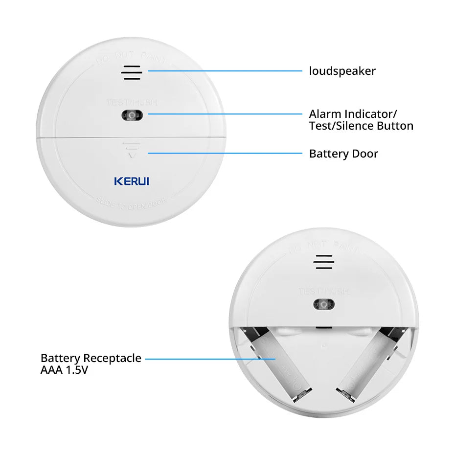 KERUI Wireless Home Fire Smoke Sensor Detector Security Work With GSM Wifi Alarm System