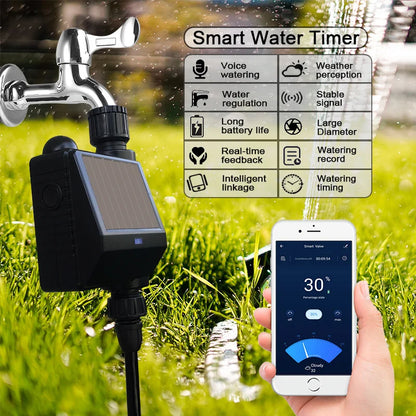 Smart Sprinkler Irrigation Drip System WIFI Solar Energy Watering Timer Water Controller