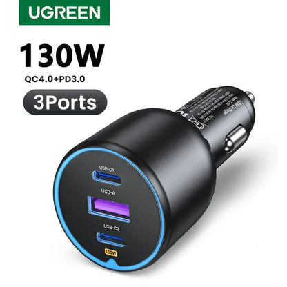 UGREEN 130W USB Type C and Type A Car Charger