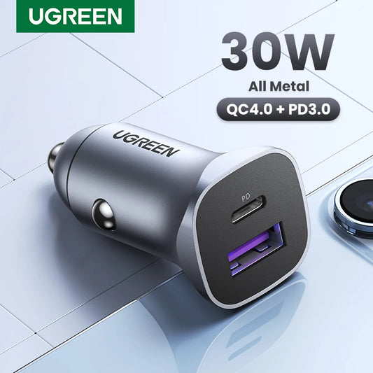 UGREEN 30W USB Type C and Type A Car Charger